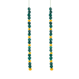 Handcrafted marigold bamboo hanging for decor (set of 2)