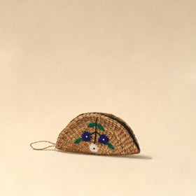 Handcrafted natural water hyacinth reed hand embroidered