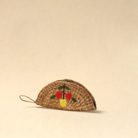 Handcrafted natural water hyacinth reed hand embroidered