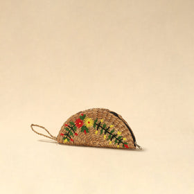 Handcrafted natural water hyacinth reed hand embroidered