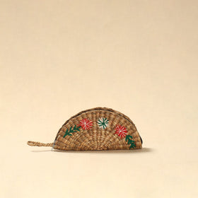 Handcrafted natural water hyacinth reed hand embroidered