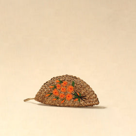 Handcrafted natural water hyacinth reed hand embroidered