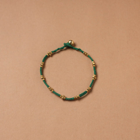 Handcrafted odisha dokra beads threadwork tribal anklet 09