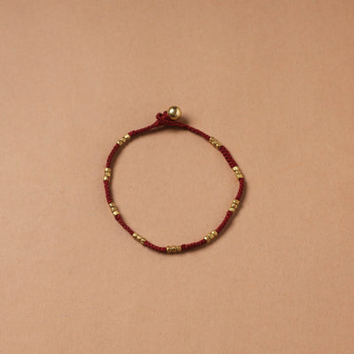 Handcrafted odisha dokra beads threadwork tribal anklet 10