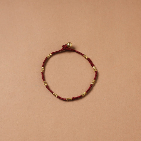 Handcrafted odisha dokra beads threadwork tribal anklet 10