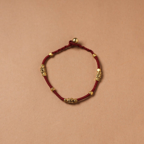 Handcrafted odisha dokra beads threadwork tribal anklet 25