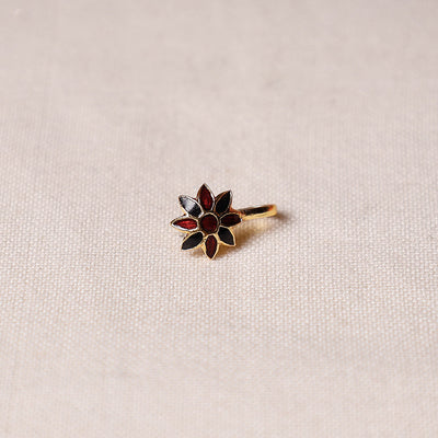 Handcrafted Paka Meenakari Nose Clip-on by Madhumoy Mukherjee