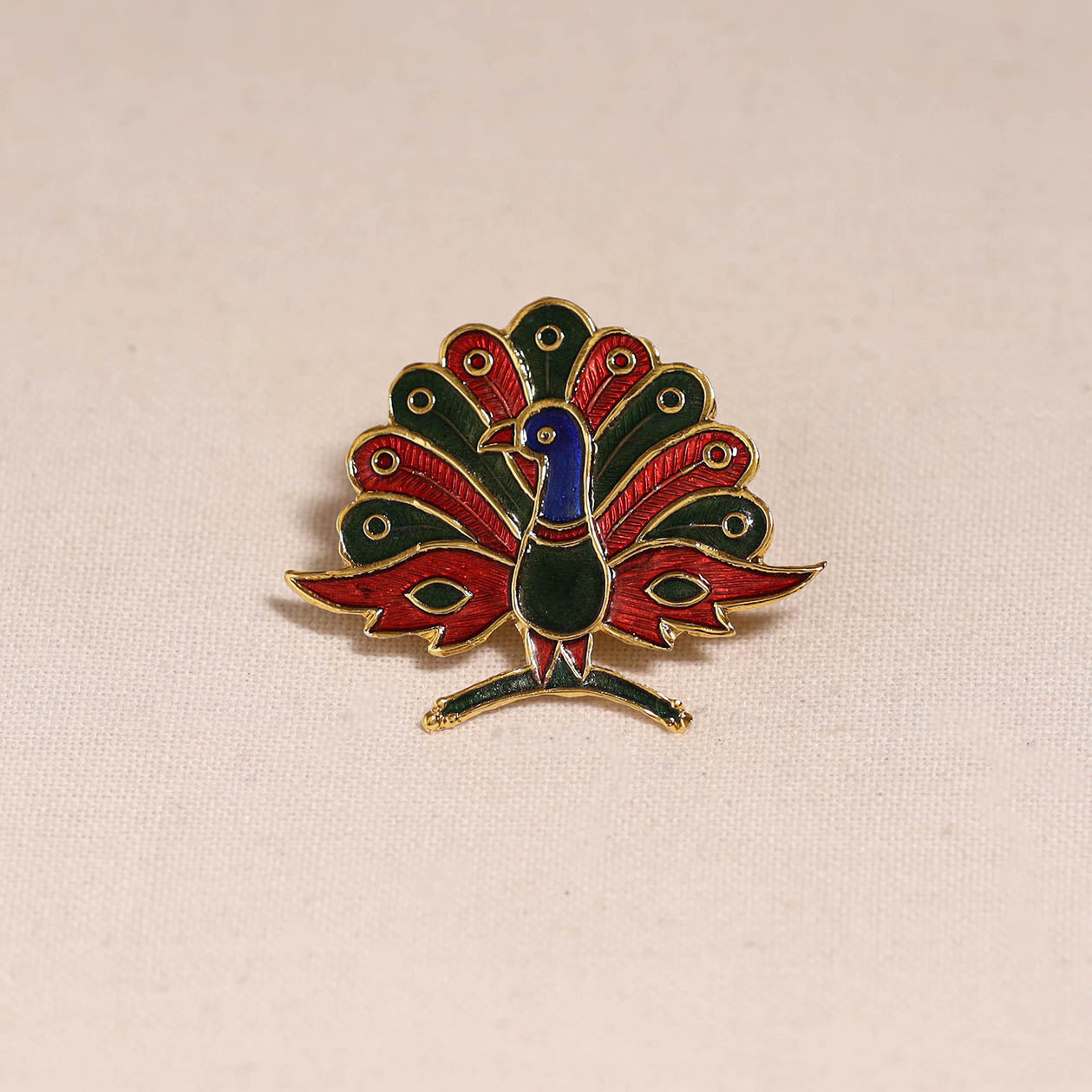 Handcrafted paka meenakari saree pin 229