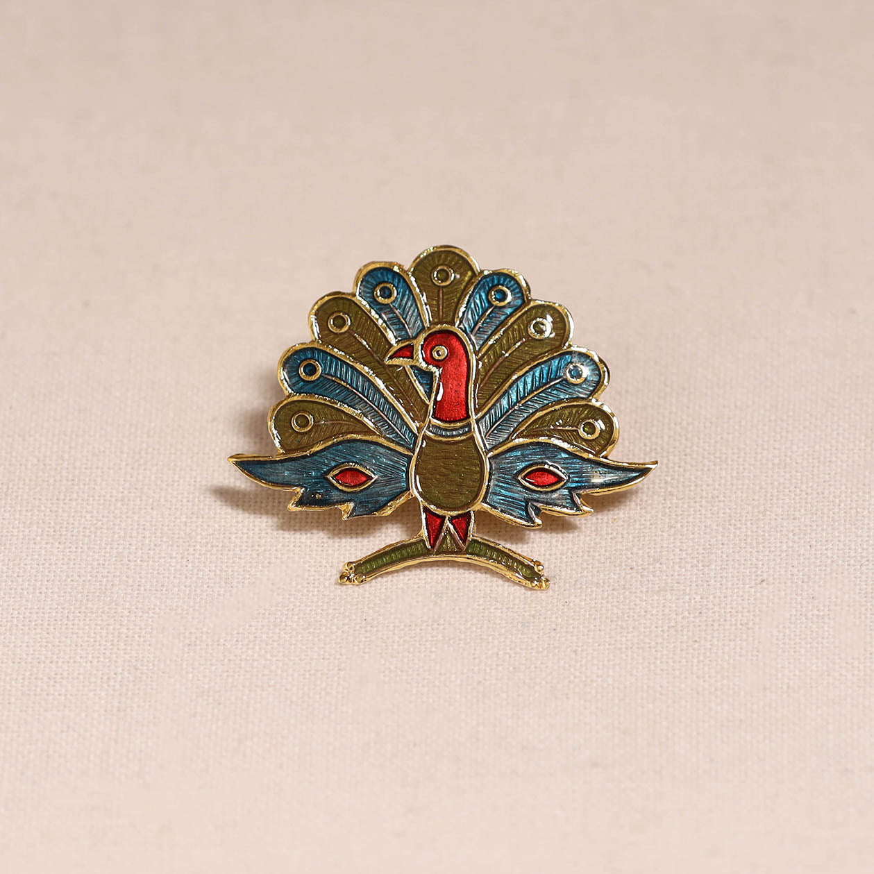 Handcrafted paka meenakari saree pin 230