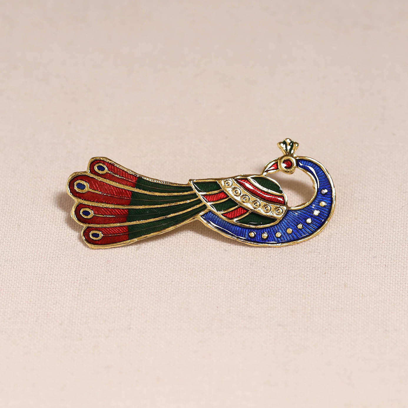 Handcrafted paka meenakari saree pin 235