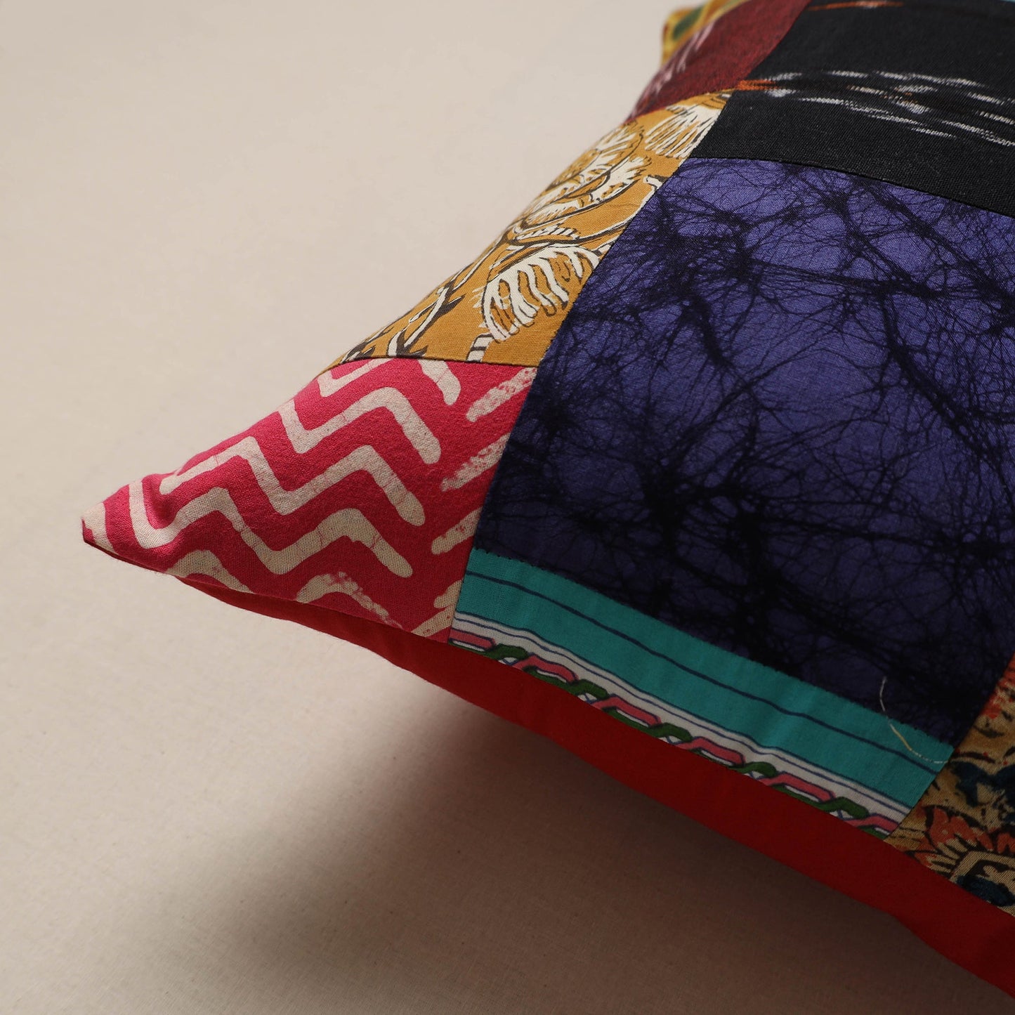 Handcrafted patchwork cushion cover 04