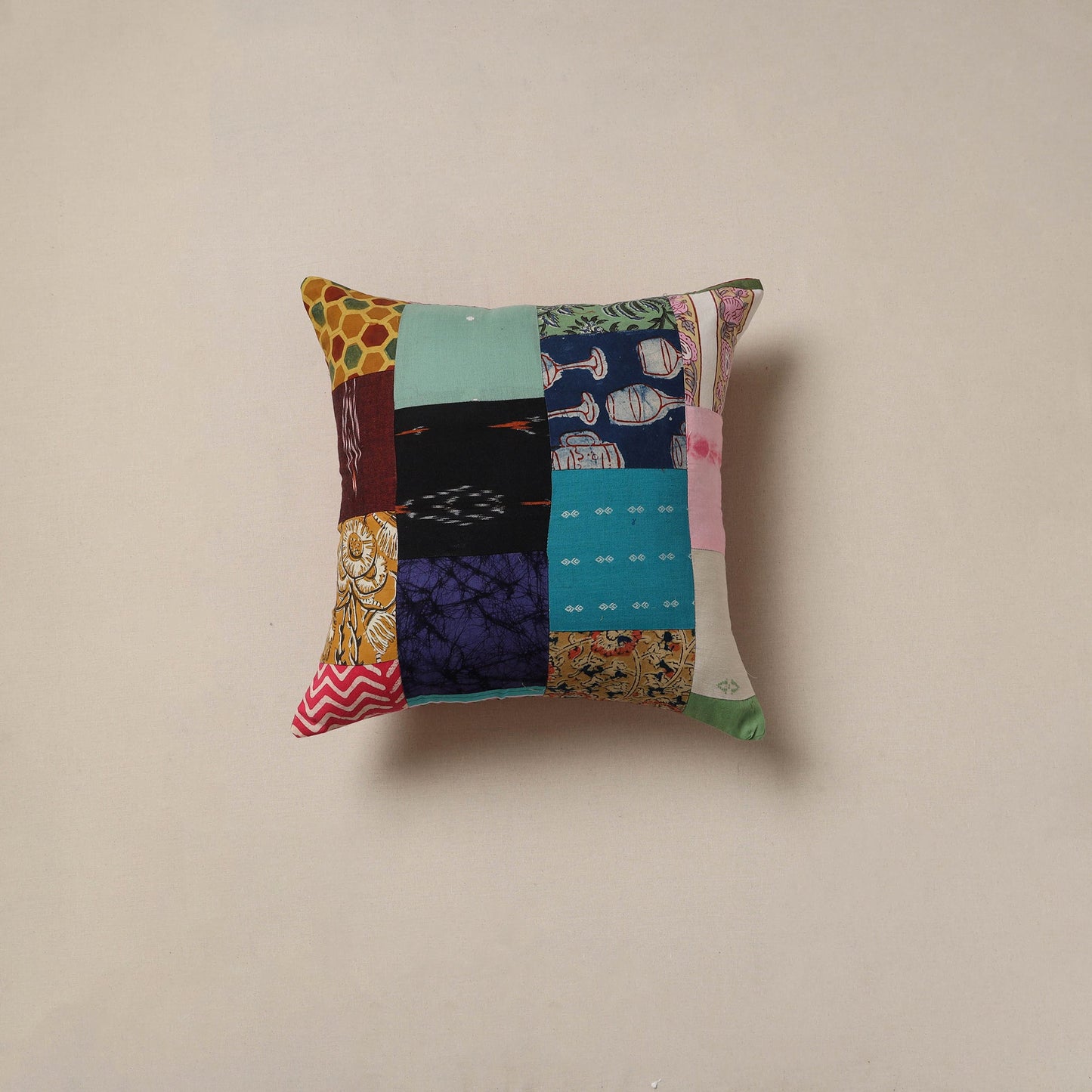 Handcrafted patchwork cushion cover 04