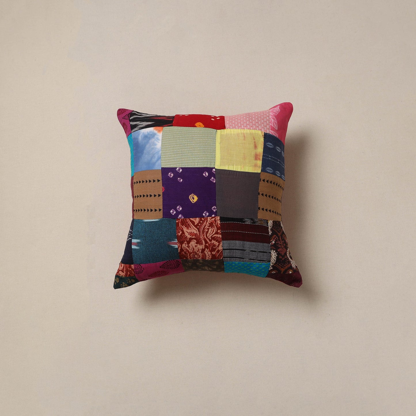 Handcrafted patchwork cushion cover 12
