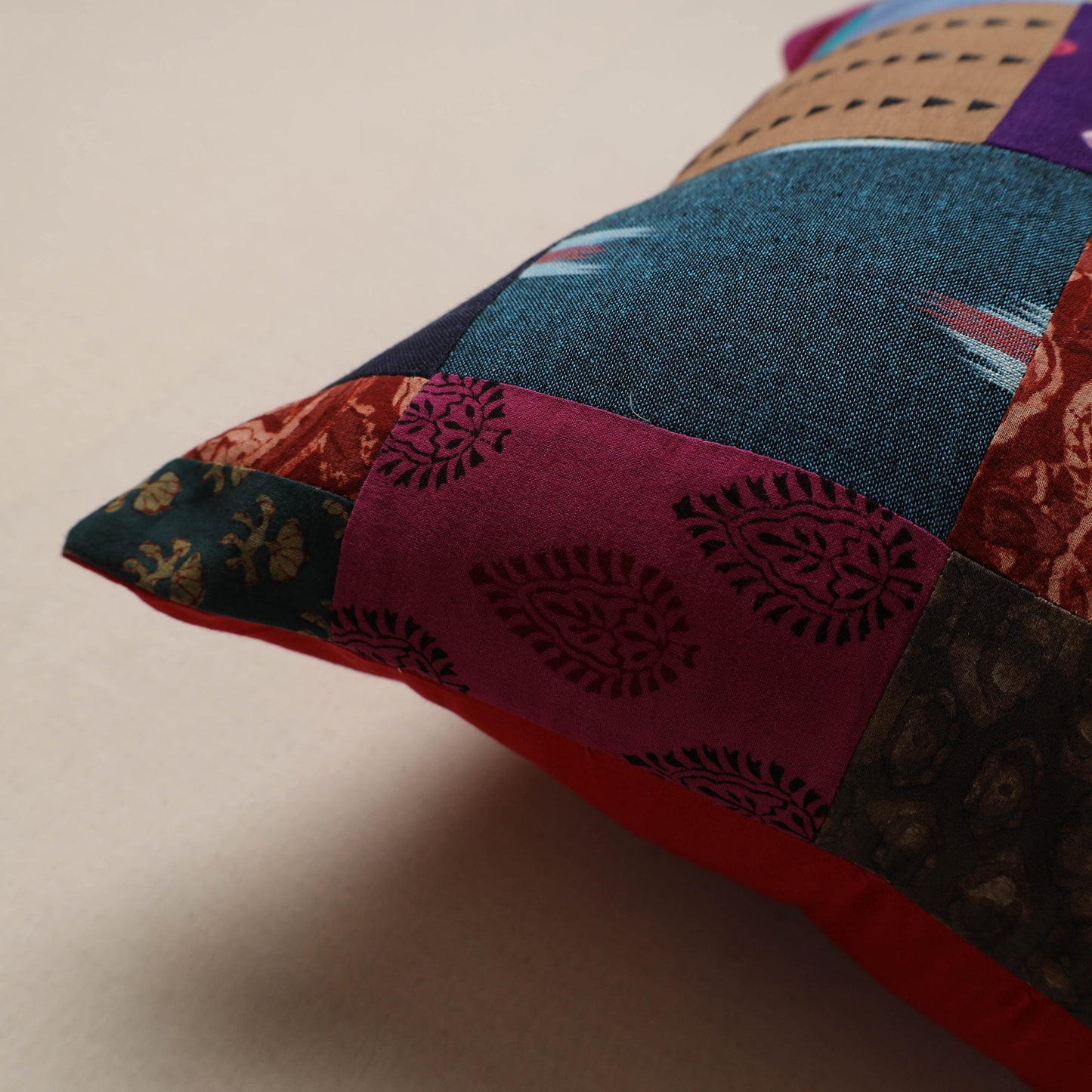 Handcrafted patchwork cushion cover 12