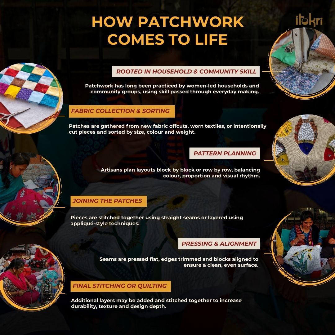 Handcrafted patchwork cushion cover 97