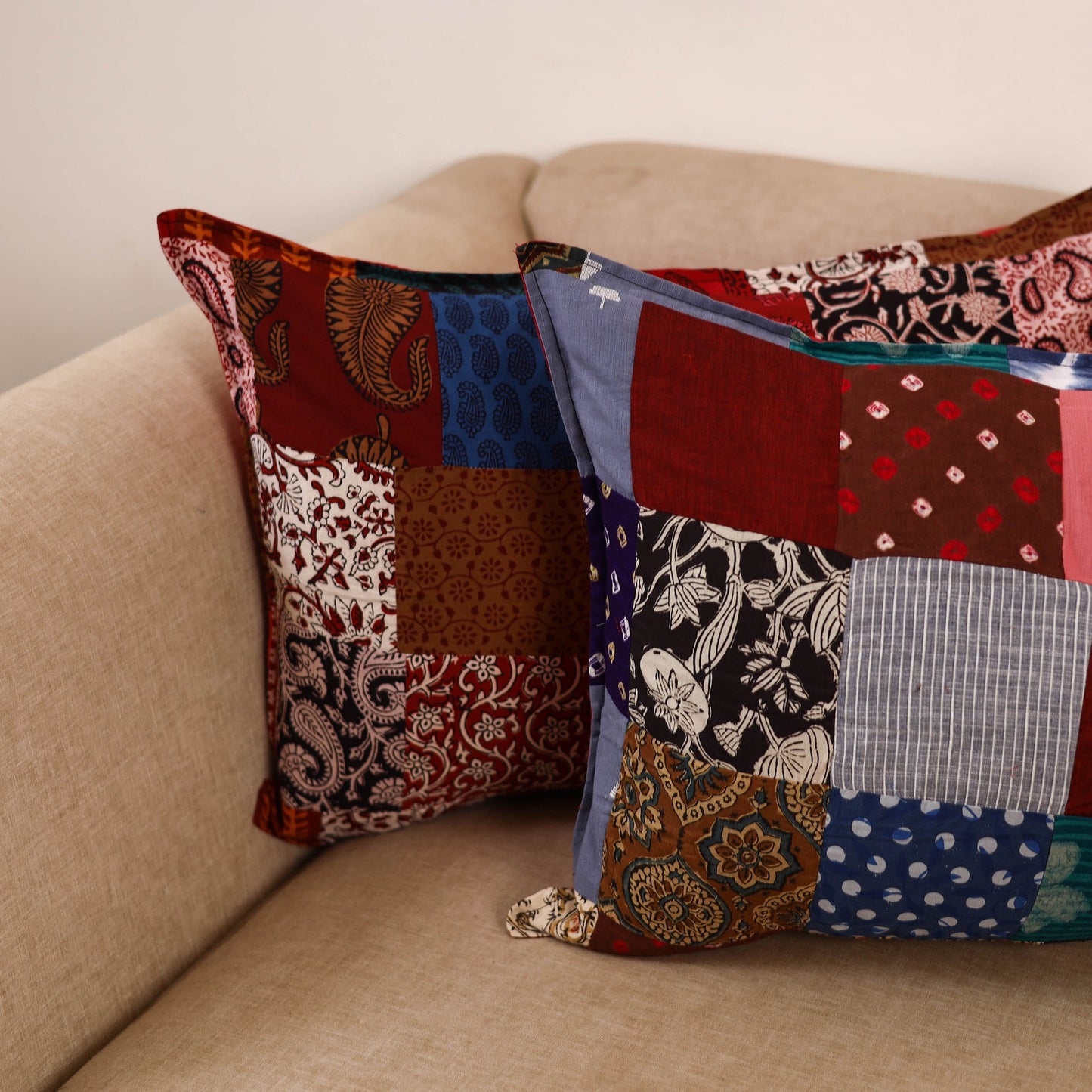 Handcrafted patchwork pillow covers (set of 2) 13