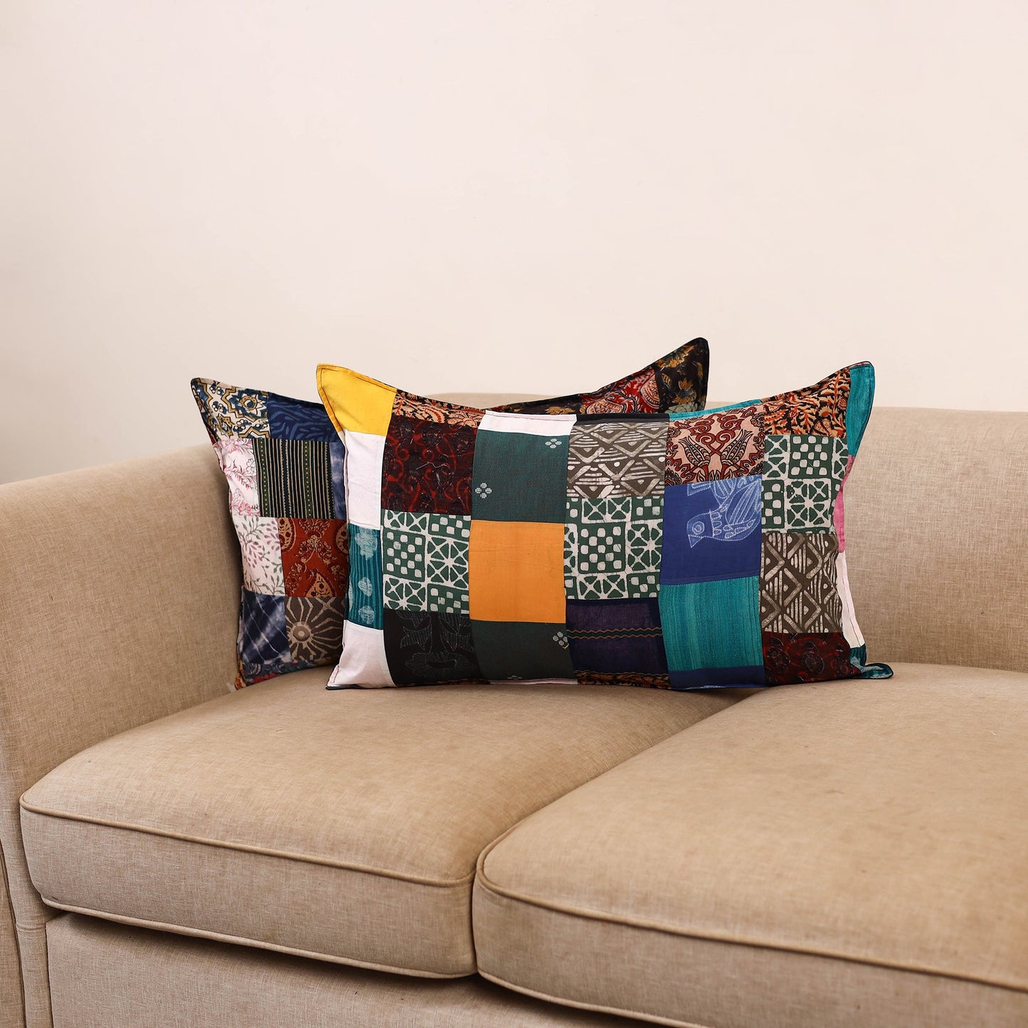 Handcrafted patchwork pillow covers (set of 2) 17