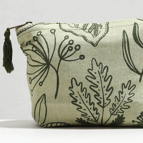  Handcrafted Printed Cotton Cosmetic Pouch 