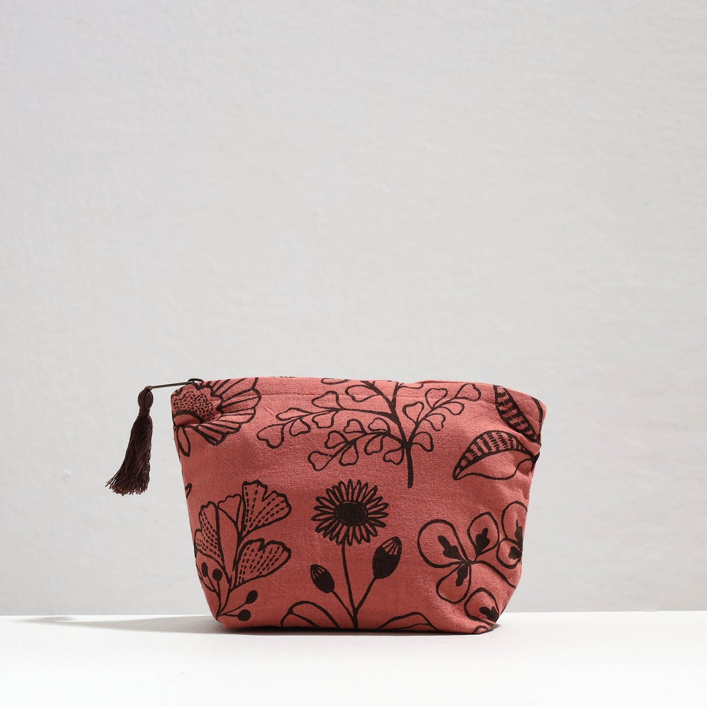  Handcrafted Printed Cotton Cosmetic Pouch 