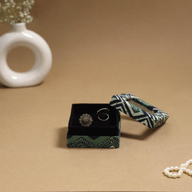 Handcrafted printed fabric ring/earring box 26