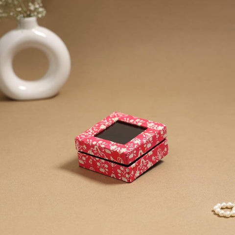 Handcrafted printed fabric ring/earring box 31