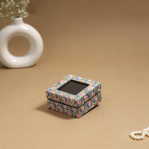 Handcrafted printed fabric ring/earring box 35