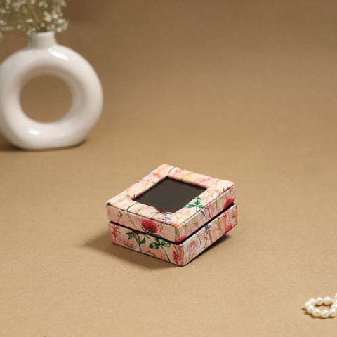 Handcrafted printed fabric ring/earring box 41