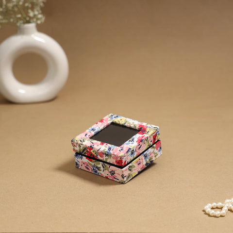 Handcrafted printed fabric ring/earring box 51