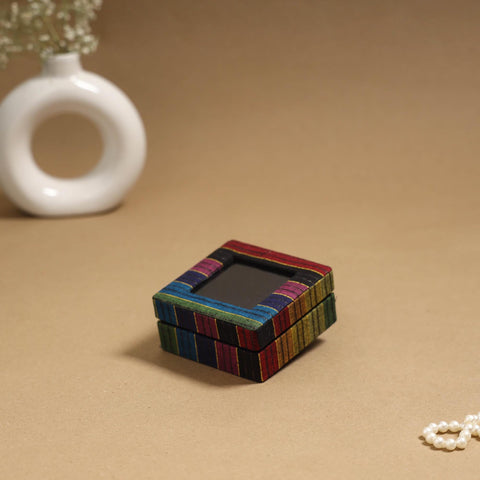 Handcrafted printed fabric ring/earring box 52