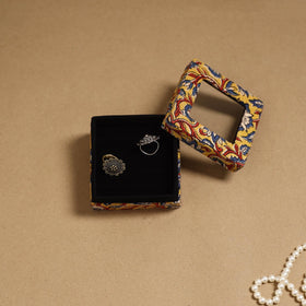 Handcrafted printed fabric ring/earring box 55