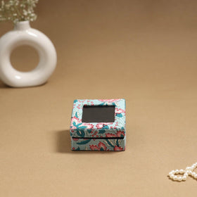 Handcrafted printed fabric ring/earring box 58