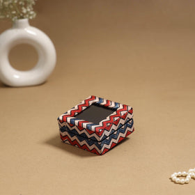 Handcrafted printed fabric ring/earring box 59