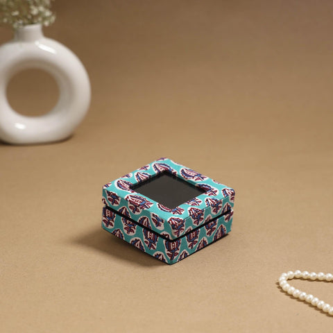 Handcrafted printed fabric ring/earring box 63