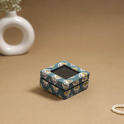 Handcrafted printed fabric ring/earring box 65
