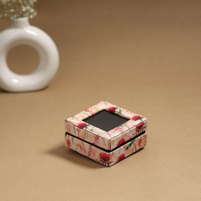 Handcrafted printed fabric ring/earring box 66