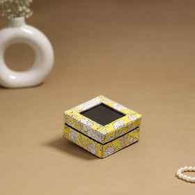 Handcrafted printed fabric ring/earring box 67