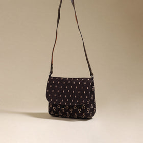 Handcrafted quilted ajrakh block printed fabric sling bag