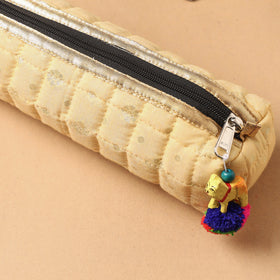 Handcrafted Quilted Banarasi Pencil Pouch