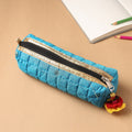 Handcrafted Quilted Banarasi Pencil Pouch