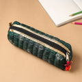 Handcrafted Quilted Banarasi Pencil Pouch