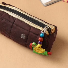 Handcrafted Quilted Banarasi Pencil Pouch