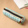 Handcrafted Quilted Banarasi Pencil Pouch