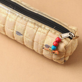 Handcrafted Quilted Banarasi Pencil Pouch