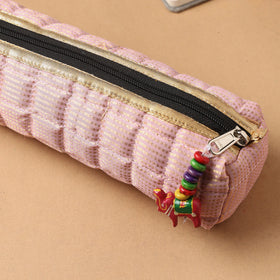 Handcrafted Quilted Banarasi Pencil Pouch