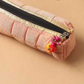 Handcrafted Quilted Banarasi Pencil Pouch
