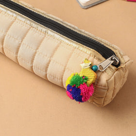 Handcrafted Quilted Banarasi Pencil Pouch