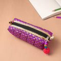 Handcrafted Quilted Banarasi Pencil Pouch