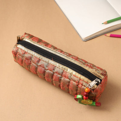  Handcrafted Quilted Banarasi Multipurpose Pencil Pouch 54 