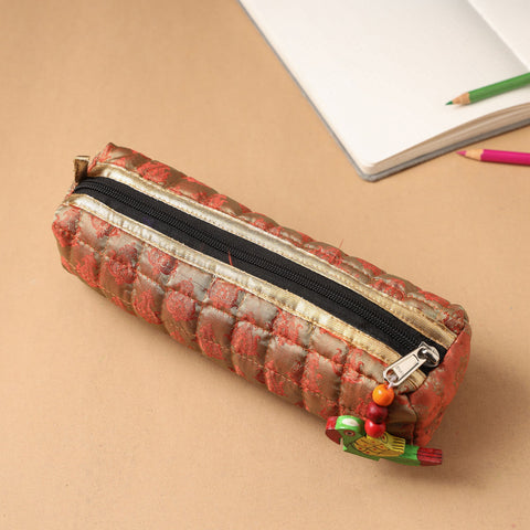 Handcrafted Quilted Banarasi Multipurpose Pencil Pouch 54 