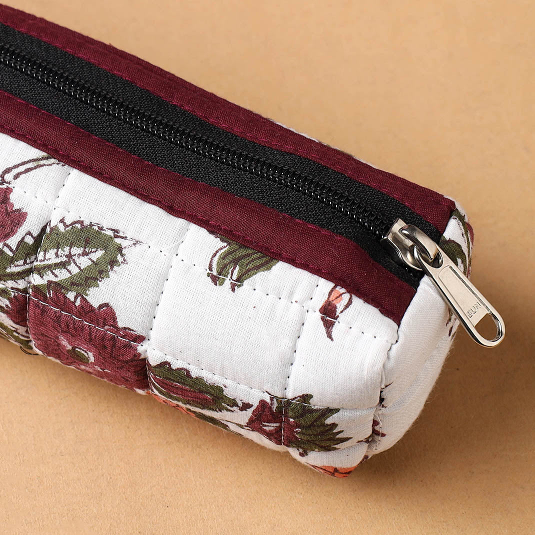 Handcrafted Quilted Cotton Pencil Pouch